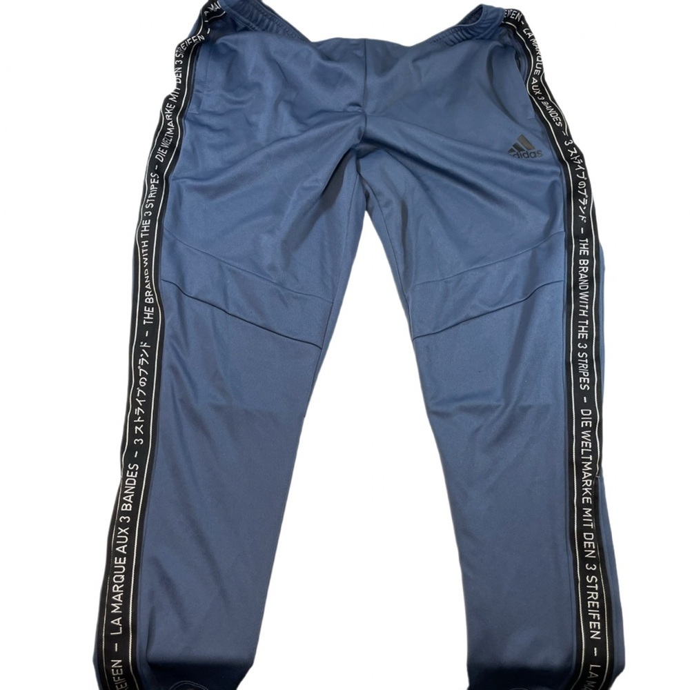 Adidas Tiro 19 Track Pants Tape Logo Blue Men's XL Multi Language FK9008 Rare